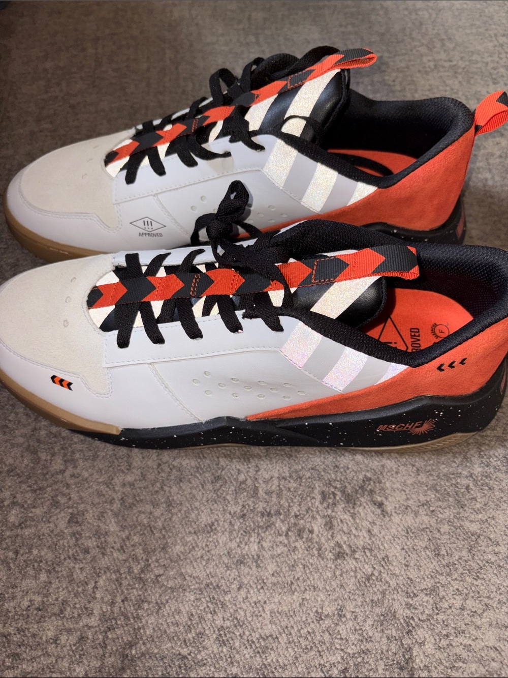 MSCHF Men's White & Orange Athletic Sneakers - Picture 2 of 3